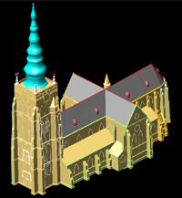 3D reconstructie St.-Petruskerk voor 1857